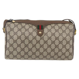 GUCCI GG Supreme Web Sherry Line Bag PVC Beige Gold 89 02 017 Auth ep12029 - 0