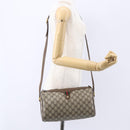 GUCCI GG Supreme Web Sherry Line Bag PVC Beige Gold 89 02 017 Auth ep12029-23