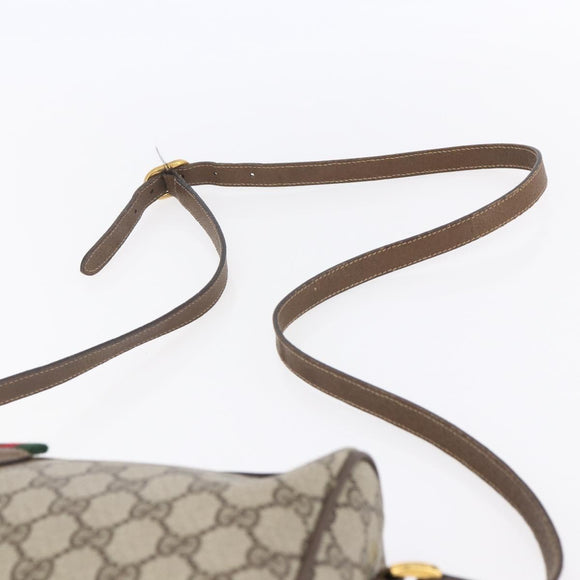 GUCCI GG Supreme Web Sherry Line Bag PVC Beige Gold 89 02 017 Auth ep12029