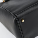 GUCCI Bamboo Hand Bag Leather Black Gold 000 122 0316 Auth ep12030-11