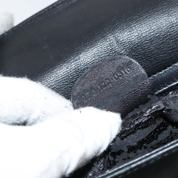 GUCCI Bamboo Hand Bag Leather Black Gold 000 122 0316 Auth ep12030