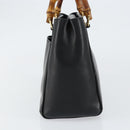 GUCCI Bamboo Hand Bag Leather Black Gold 000 122 0316 Auth ep12030-5