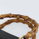 GUCCI Bamboo Hand Bag Leather Black Gold 000 122 0316 Auth ep12030-8