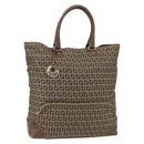 FENDI Zucchino Canvas Tote Bag Beige Gold Auth ep12032-1