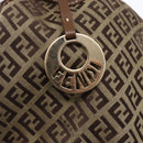 FENDI Zucchino Canvas Tote Bag Beige Gold Auth ep12032-15