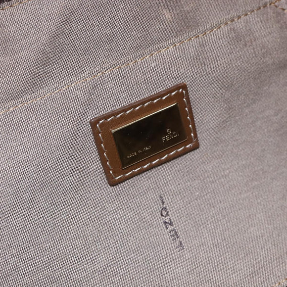 FENDI Zucchino Canvas Tote Bag Beige Gold Auth ep12032