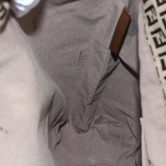 FENDI Zucchino Canvas Tote Bag Beige Gold Auth ep12032