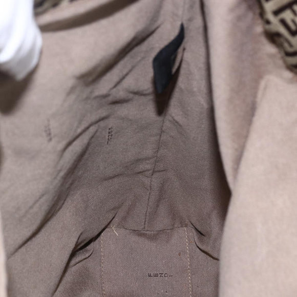 FENDI Zucchino Canvas Tote Bag Beige Gold Auth ep12032