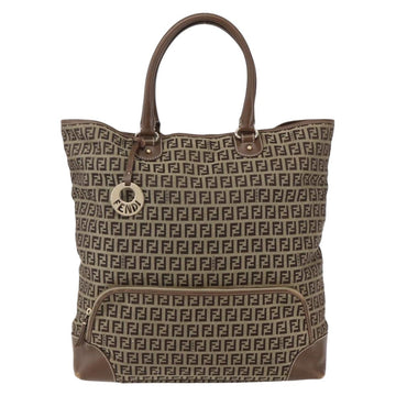 FENDI Zucchino Canvas Tote Bag Beige Gold Auth ep12032 - 0