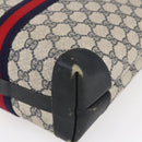 GUCCI GG Supreme Sherry Line Tote Bag PVC Navy Red Auth ep12033-15