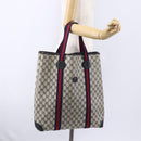 GUCCI GG Supreme Sherry Line Tote Bag PVC Navy Red Auth ep12033-19