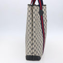 GUCCI GG Supreme Sherry Line Tote Bag PVC Navy Red Auth ep12033-3