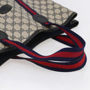 GUCCI GG Supreme Sherry Line Tote Bag PVC Navy Red Auth ep12033-7