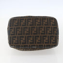 FENDI Zucca Canvas Vanity Hand Bag Black Brown gold Auth ep12035-5