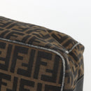 FENDI Zucca Canvas Vanity Hand Bag Black Brown gold Auth ep12035-15