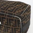 FENDI Zucca Canvas Vanity Hand Bag Black Brown gold Auth ep12035-17