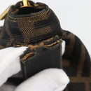 FENDI Zucca Canvas Vanity Hand Bag Black Brown gold Auth ep12035-10