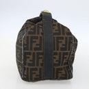 FENDI Zucca Canvas Vanity Hand Bag Black Brown gold Auth ep12035-4