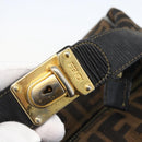 FENDI Zucca Canvas Vanity Hand Bag Black Brown gold Auth ep12035-7