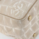 CHANEL New Travel Line Tote Bag Nylon Beige Gold CC Auth ep12037-14