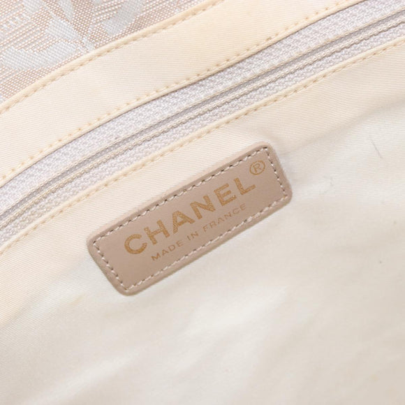 CHANEL New Travel Line Tote Bag Nylon Beige Gold CC Auth ep12037