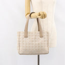 CHANEL New Travel Line Tote Bag Nylon Beige Gold CC Auth ep12037-21