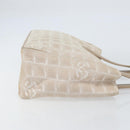 CHANEL New Travel Line Tote Bag Nylon Beige Gold CC Auth ep12037-3