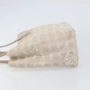 CHANEL New Travel Line Tote Bag Nylon Beige Gold CC Auth ep12037-4