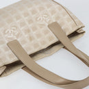CHANEL New Travel Line Tote Bag Nylon Beige Gold CC Auth ep12037-6