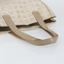 CHANEL New Travel Line Tote Bag Nylon Beige Gold CC Auth ep12037-7