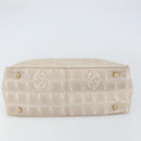 CHANEL New Travel Line Tote Bag Nylon Beige Gold CC Auth ep12037-5