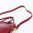 CELINE Hand Bag Leather 2way Red Gold Auth ep12038-10