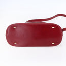 CELINE Hand Bag Leather 2way Red Gold Auth ep12038-11