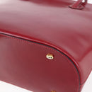 CELINE Hand Bag Leather 2way Red Gold Auth ep12038-12