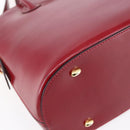 CELINE Hand Bag Leather 2way Red Gold Auth ep12038-13