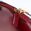 CELINE Hand Bag Leather 2way Red Gold Auth ep12038-16