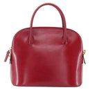CELINE Hand Bag Leather 2way Red Gold Auth ep12038-2