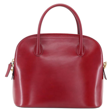 CELINE Hand Bag Leather 2way Red Gold Auth ep12038 - 0