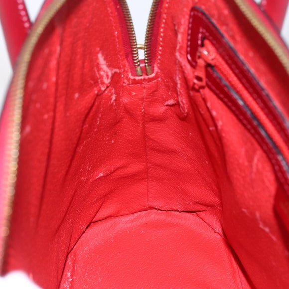 CELINE Hand Bag Leather 2way Red Gold Auth ep12038