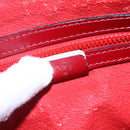 CELINE Hand Bag Leather 2way Red Gold Auth ep12038-23