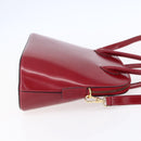 CELINE Hand Bag Leather 2way Red Gold Auth ep12038-5