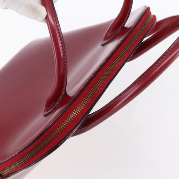 CELINE Hand Bag Leather 2way Red Gold Auth ep12038