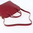 CELINE Hand Bag Leather 2way Red Gold Auth ep12038-9