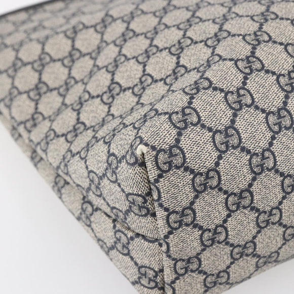 GUCCI GG Supreme Tote Bag PVC Navy Silver 211137 Auth ep12040