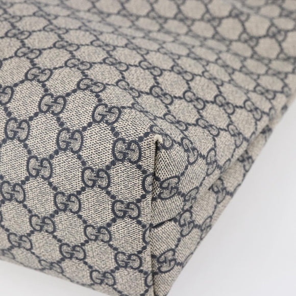 GUCCI GG Supreme Tote Bag PVC Navy Silver 211137 Auth ep12040