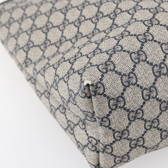 GUCCI GG Supreme Tote Bag PVC Navy Silver 211137 Auth ep12040