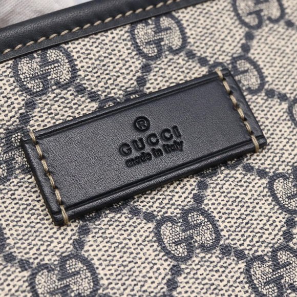 GUCCI GG Supreme Tote Bag PVC Navy Silver 211137 Auth ep12040