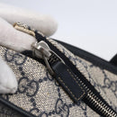 GUCCI GG Supreme Tote Bag PVC Navy Silver 211137 Auth ep12040-15