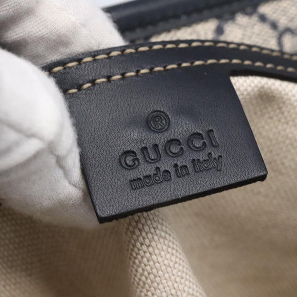 GUCCI GG Supreme Tote Bag PVC Navy Silver 211137 Auth ep12040