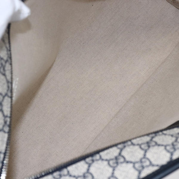 GUCCI GG Supreme Tote Bag PVC Navy Silver 211137 Auth ep12040